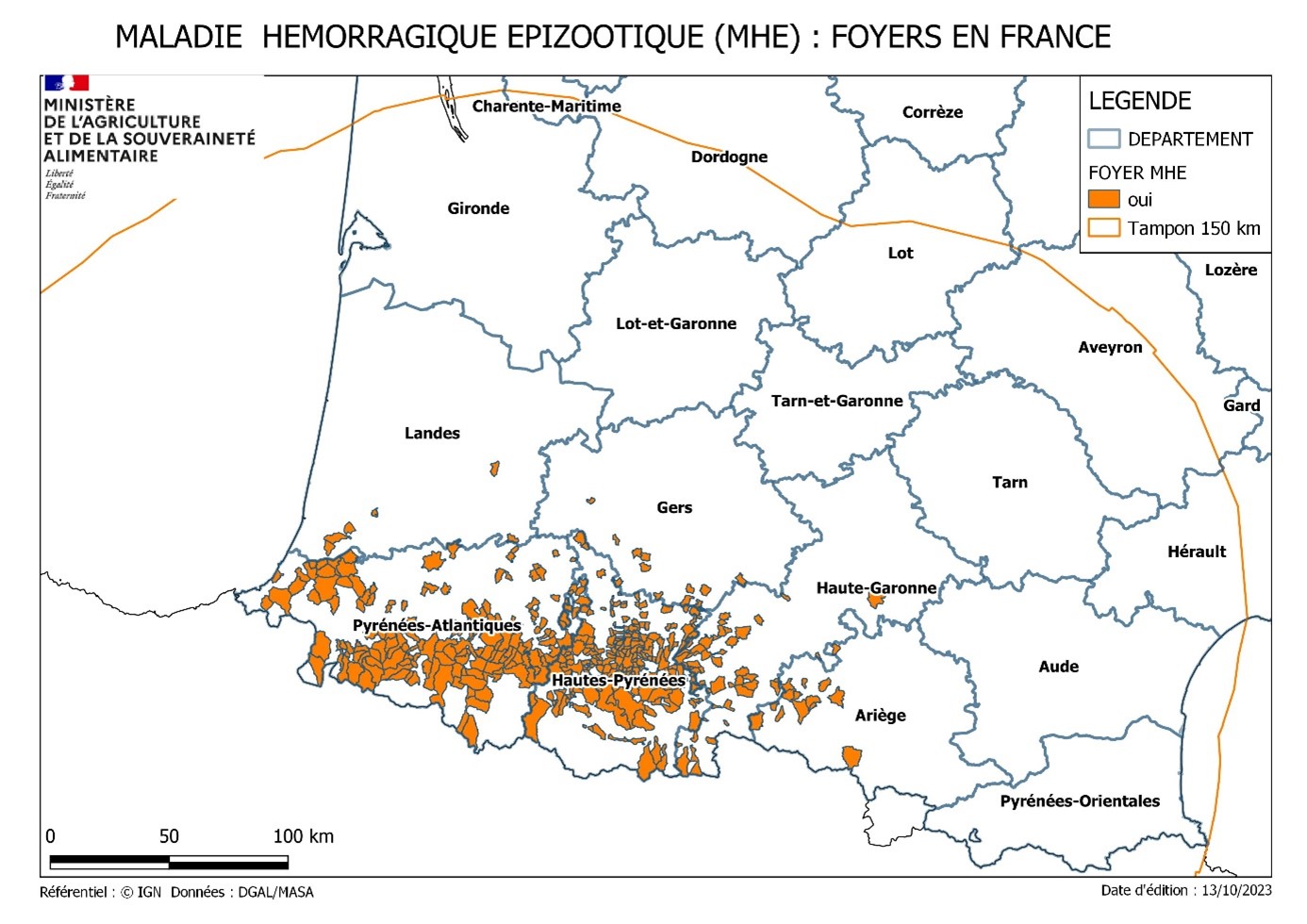 Carte sud ouest